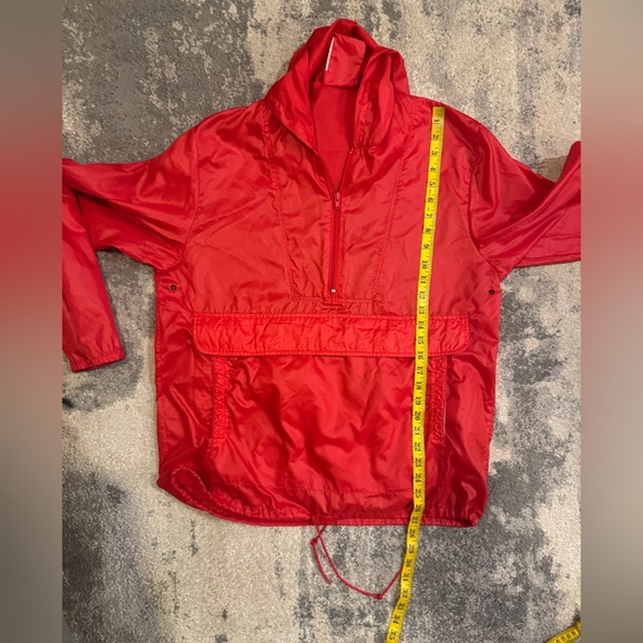 Red Windbreaker Jacket with attached bag - Picture 6 of 7
